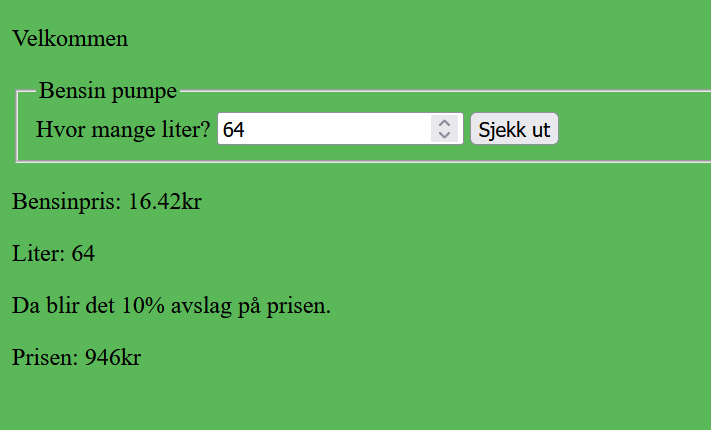 forsiden til bensin nettsida