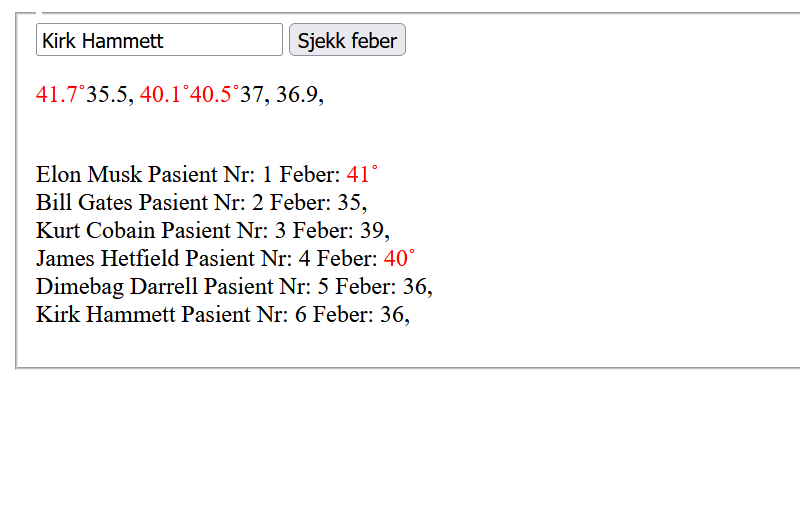 forsiden til sykehus nettsida