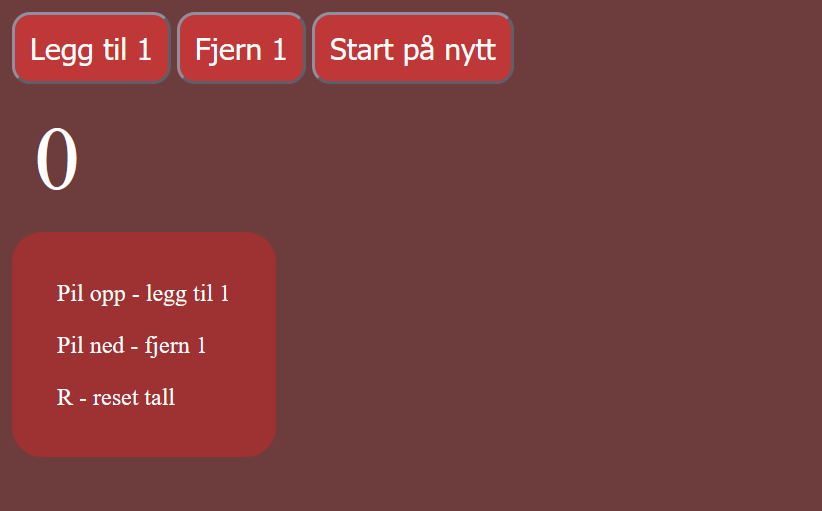 forsiden til telle 2 nettsida